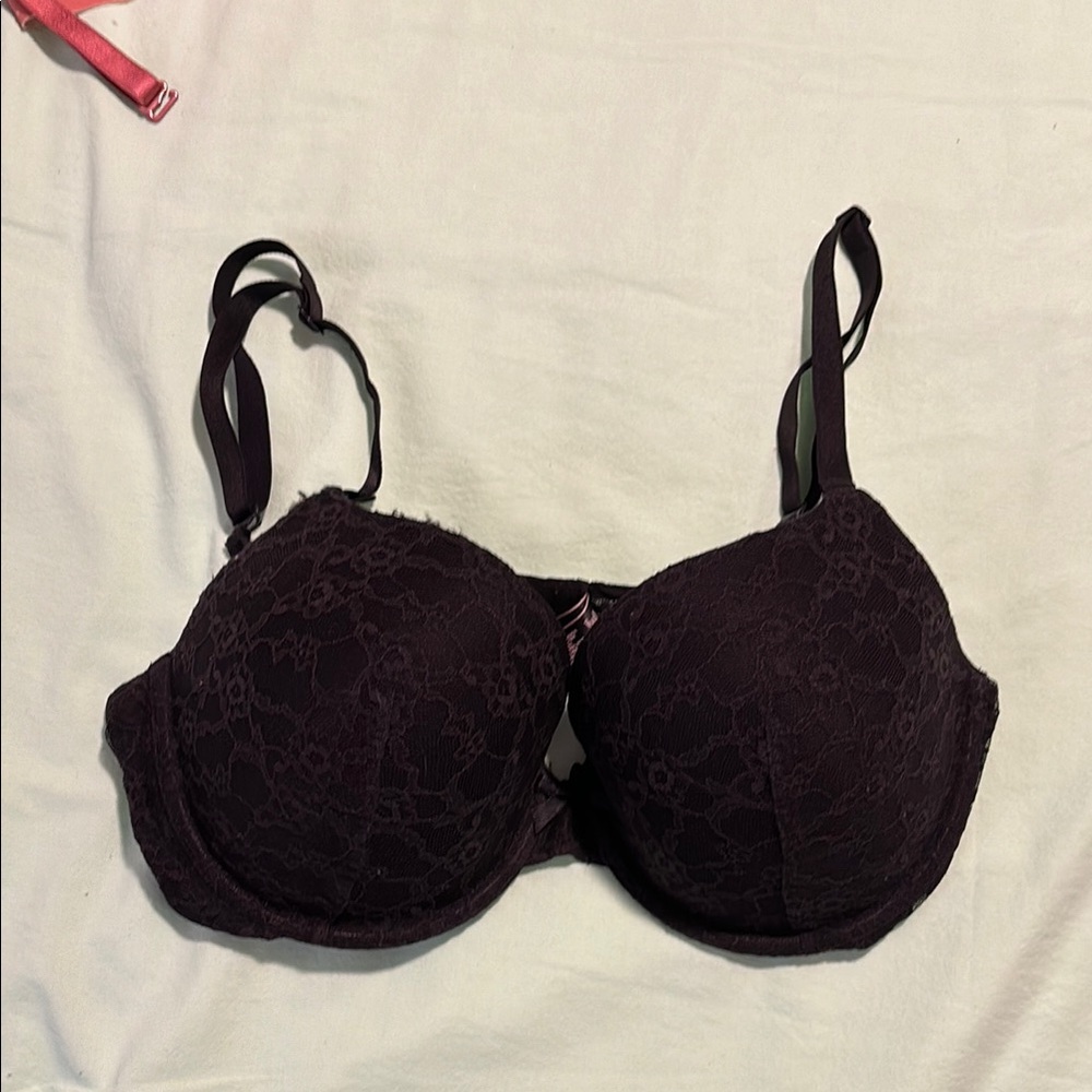 Black lace Victoria’s Secret Demi Bra 34DD